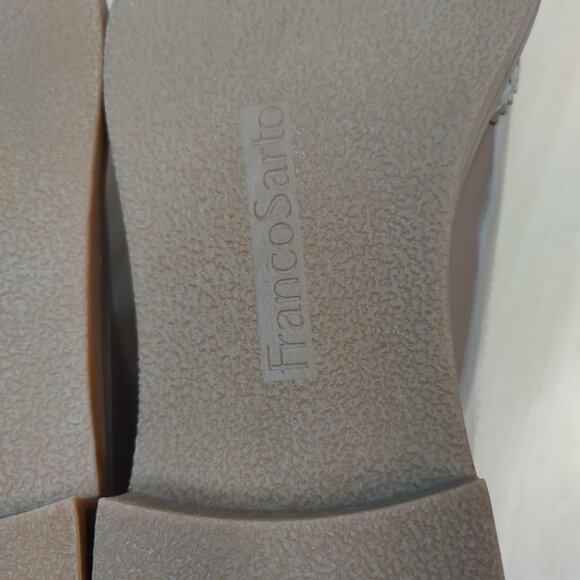 Franco Sarto Illia Faux Patent Leather Taupe Wingtip Shoes Women US 9M - Picture 12 of 14